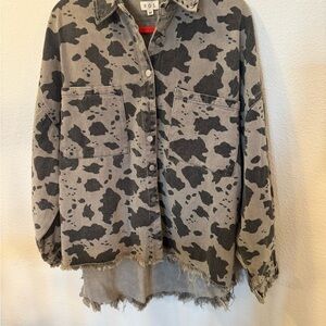 POL Black and Gray Patterned Jacket